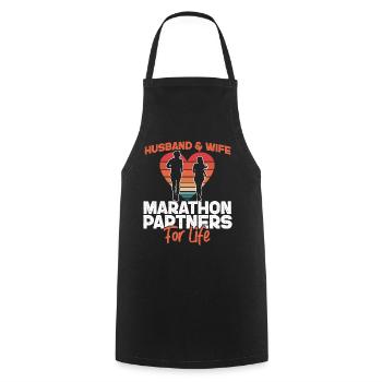 Running Runner Half Marathon - Cooking Apron - black - Front - AI Model Male 185 dark (185cm)