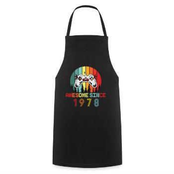 Awesome Since 1978 Birthday 1978 Vintage 1978 - Cooking Apron - black - Front - AI Model Male 185 dark (185cm)