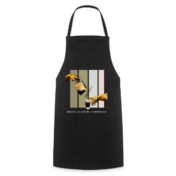 Coffee art: creativity and enjoyment in a mix - Cooking Apron - black - Front - AI Model Male 185 dark (185cm)