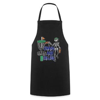 Les chaînes rétro Sunset appellent le disc golf - Tablier de cuisine - noir - Devant - AI Model Male 185 dark (185cm)