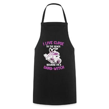 I'm A Sand-Witch Halloween Witch - Cooking Apron - black - Front - AI Model Male 185 dark (185cm)