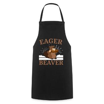 Eager Beaver Wildlife Animal Canada Dam Rodent - Cooking Apron - black - Front - AI Model Male 185 dark (185cm)
