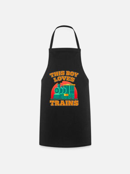 Ce garçon adore les locomotives de train! Cadeau enfant - Tablier de cuisine - noir