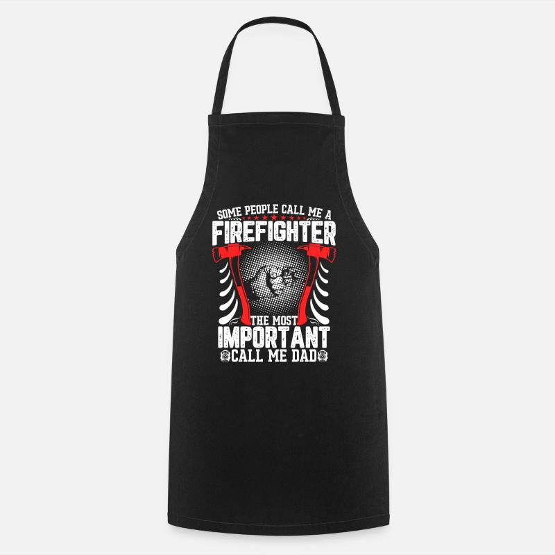 Papa pompier : L’appel le plus important - Tablier de cuisine - noir