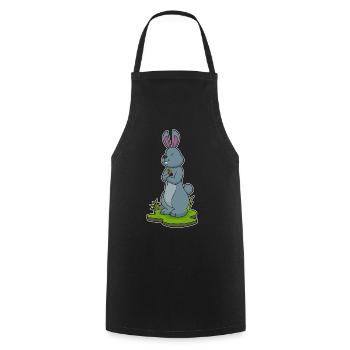 Hase Blumen - Kochschürze - Schwarz - Vorne - AI Model Male 185 dark (185cm)