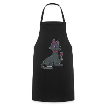 Vin rouge Cat - Tablier de cuisine - noir - Devant - AI Model Male 185 dark (185cm)
