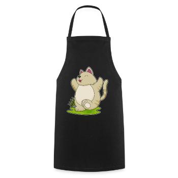 Gymnastique de fitness yoga pour chats - Tablier de cuisine - noir - Devant - AI Model Male 185 dark (185cm)