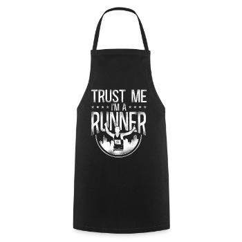 Running Runner Half Marathon - Kochschürze - Schwarz - Vorne - AI Model Male 185 dark (185cm)