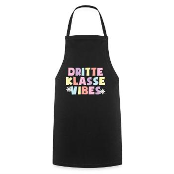 3. Klasse Vibes Schulkind 3. Klasse - Kochschürze - Schwarz - Vorne - AI Model Male 185 dark (185cm)