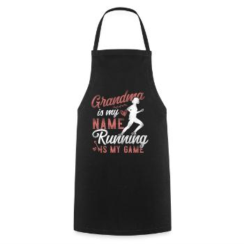 Running Runner Half Marathon - Cooking Apron - black - Front - AI Model Male 185 dark (185cm)