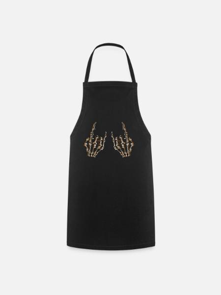 Metal Fan Music Lover Halloween Skeleton Costume - Cooking Apron - black