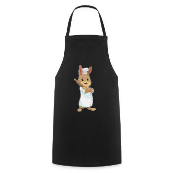 Rabbit as a baker with rolling pin - Cooking Apron - black - Front - AI Model Male 185 dark (185cm)