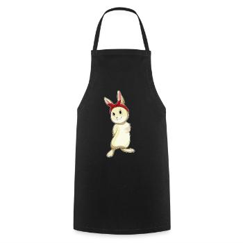 Bunny Hair Bow - Cooking Apron - black - Front - AI Model Male 185 dark (185cm)