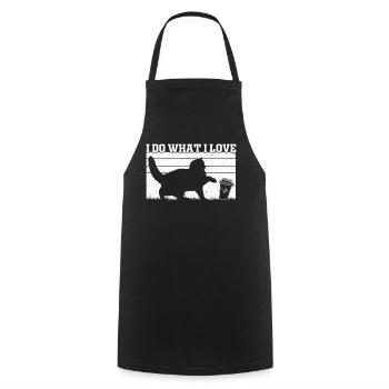 Propriétaire de chat Amoureux des chats Drôle de chat - Tablier de cuisine - noir - Devant - AI Model Male 185 dark (185cm)