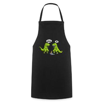 Dinosaur eats the last unicorn Fun Funny - Cooking Apron - black - Front - AI Model Male 185 dark (185cm)