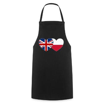 Großbritannien Polen Flagge Herz - Kochschürze - Schwarz - Vorne - AI Model Male 185 dark (185cm)