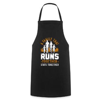 Running Runner Half Marathon - Cooking Apron - black - Front - AI Model Male 185 dark (185cm)
