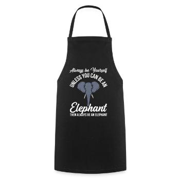 Elefant Spruch - Kochschürze - Schwarz - Vorne - AI Model Male 185 dark (185cm)