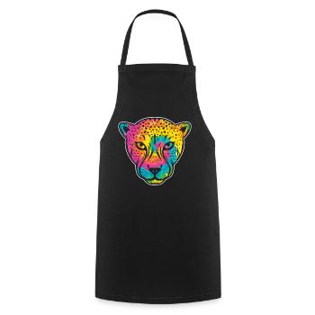 Cheetah Whisperer Wildlife Keeper - Cooking Apron - black - Front - AI Model Male 185 dark (185cm)