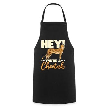 You are a Cheetah Wildlife Animal Zookeeper - Cooking Apron - black - Front - AI Model Male 185 dark (185cm)