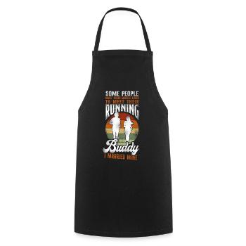Running Runner Half Marathon - Cooking Apron - black - Front - AI Model Male 185 dark (185cm)