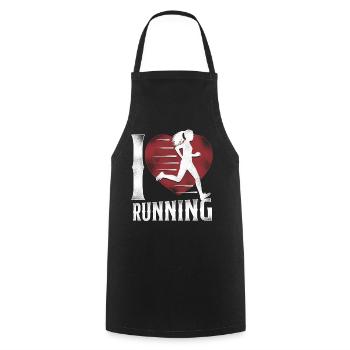 Running Runner Half Marathon Heart - Kochschürze - Schwarz - Vorne - AI Model Male 185 dark (185cm)