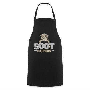 Soot comes in front of chimney sweep Chimney whisper - Cooking Apron - black - Front - AI Model Male 185 dark (185cm)