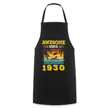 Awesome Since 1930 Vintage Birthday gift - Cooking Apron - black - Front - AI Model Male 185 dark (185cm)