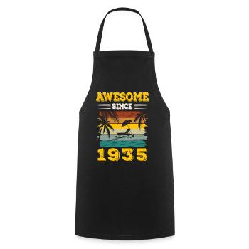 Génial depuis 1935 Vintage Cadeau d’anniversaire - Tablier de cuisine - noir - Devant - AI Model Male 185 dark (185cm)