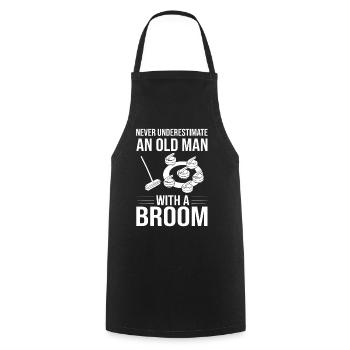 Joueur de jeu de sports de curling Curling Stones Ice - Tablier de cuisine - noir - Devant - AI Model Male 185 dark (185cm)
