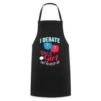 Debate Political Discussion Debate Argument - Cooking Apron - black - Front - AI Model Male 185 dark (185cm)