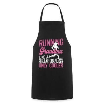 Running Runner Half Marathon - Cooking Apron - black - Front - AI Model Male 185 dark (185cm)