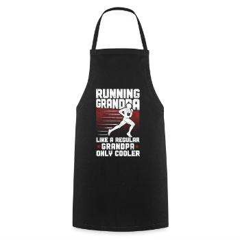 Running Runner Half Marathon - Cooking Apron - black - Front - AI Model Male 185 dark (185cm)