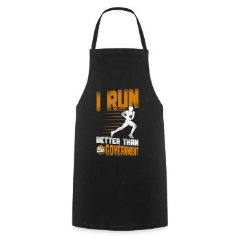 Running Runner Half Marathon - Cooking Apron - black - Front - AI Model Male 185 dark (185cm)