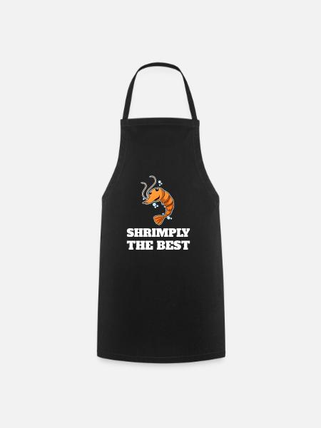 Shrimply The Best Shrimp Lovers - Cooking Apron - black