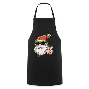 Santa Hat Watermelon Victory Sign Lunettes de soleil - Tablier de cuisine - noir - Devant - AI Model Male 185 dark (185cm)