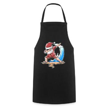 Surfing Santa Dabbing Santa Celebrating Christmas - Cooking Apron - black - Front - AI Model Male 185 dark (185cm)