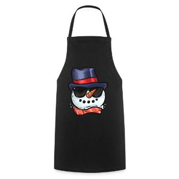 Frosty The Snowman With Sunglasses Party - Cooking Apron - black - Front - AI Model Male 185 dark (185cm)