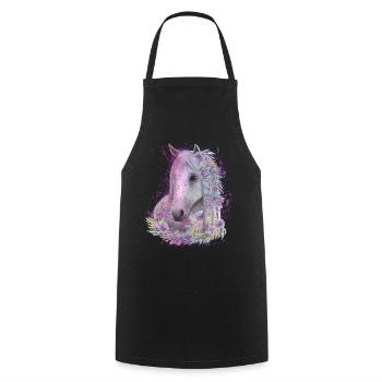 Motif de cheval Aquarelles Cavalier Cadeau - Tablier de cuisine - noir - Devant - AI Model Male 185 dark (185cm)