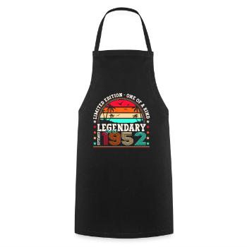 Légendaire cadeau du 70e anniversaire de septembre 1952 - Tablier de cuisine - noir - Devant - AI Model Male 185 dark (185cm)