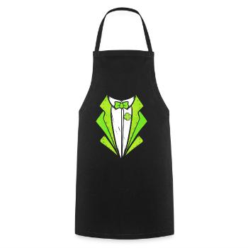 Green Outfit With Bow For St. Patricks Day - Kochschürze - Schwarz - Vorne - AI Model Male 185 dark (185cm)