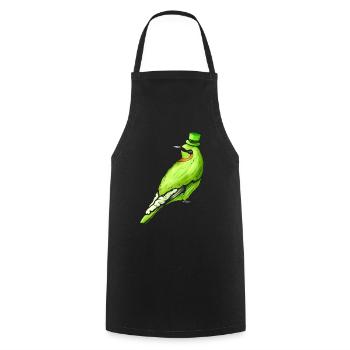 Green Bird With Green Hat For St. Patrick's Day - Cooking Apron - black - Front - AI Model Male 185 dark (185cm)