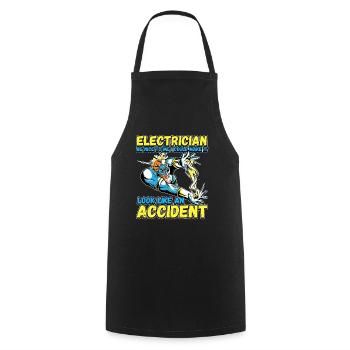 Électricien - Soyez gentil avec moi - Technicien en électronique Lustig - Tablier de cuisine - noir - Devant - AI Model Male 185 dark (185cm)
