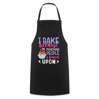 I Bake Because Punching People Is Frowned Upon Bak - Kochschürze - Schwarz - Vorne - AI Model Male 185 dark (185cm)