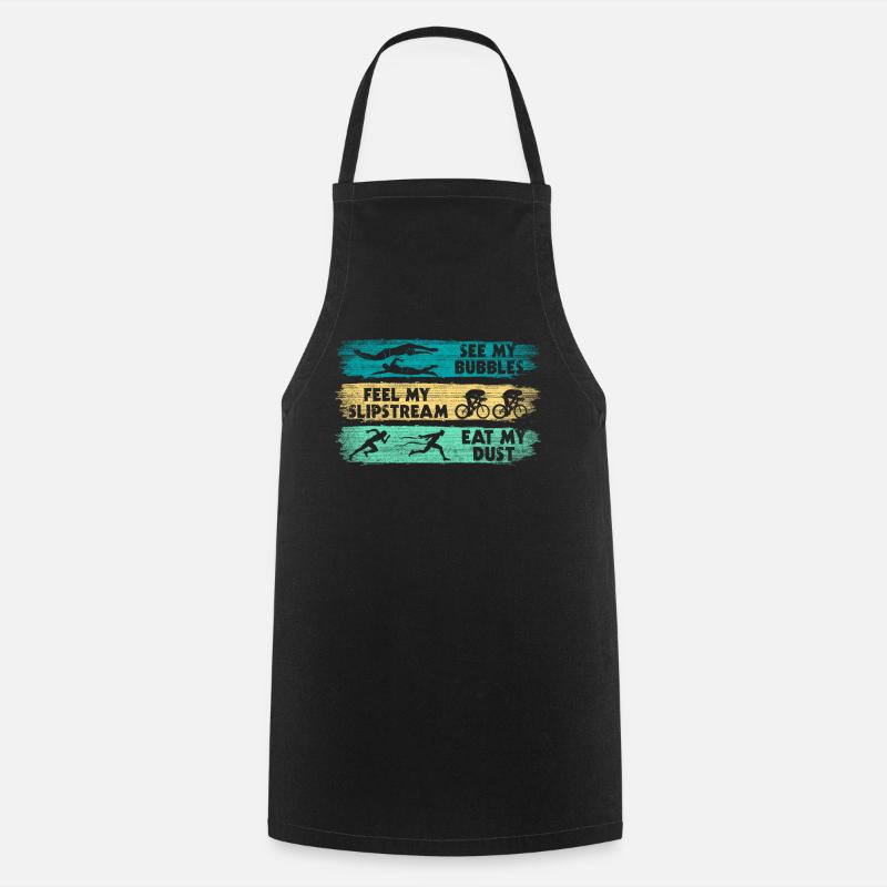 Funny triathlon saying - Cooking Apron - black