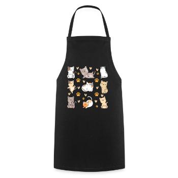 Cats Cute Cat Lovers Cat Owner Vie - Cooking Apron - black - Front - AI Model Male 185 dark (185cm)