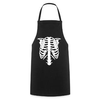 Skeleton Costume Chest Halloween - Cooking Apron - black - Front - AI Model Male 185 dark (185cm)