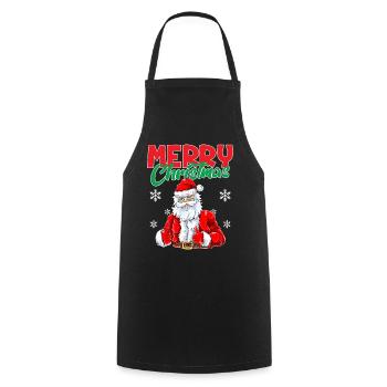 Merry Christmas Frohe Weihnachten Xmas Lustiger Sa - Kochschürze - Schwarz - Vorne - AI Model Male 185 dark (185cm)