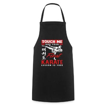 Karate Martial Artist Fighter - Cooking Apron - black - Front - AI Model Male 185 dark (185cm)