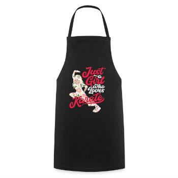 Fleurs Karaté Femme Fille - Tablier de cuisine - noir - Devant - AI Model Male 185 dark (185cm)